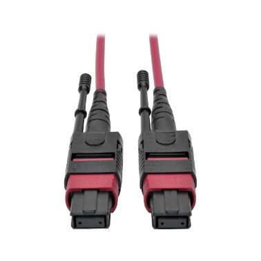 Tripp Lite MTP/MPO Multimode Patch Cable, 12 Fiber, 40/100 GbE, 40/100GBASE-SR4, OM4 Plenum-Rated (F/F), Push/Pull Tab, Magenta, 2M