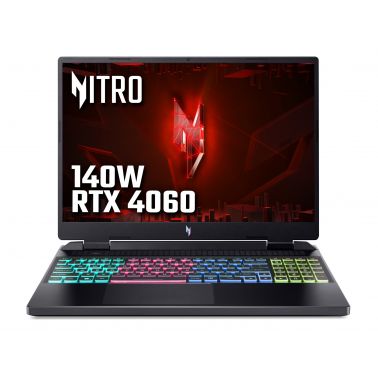 Acer Nitro 16 AN16-41 Gaming Laptop - AMD Ryzen 7 7735HS, 16GB, 1TB SSD, NVIDIA GeForce RTX 4060 8G, "WQXGA IPS 165Hz DDS, Windows 11, Black