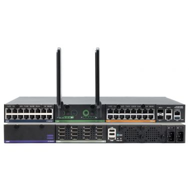 ZPE Nodegrid Net Services Router NSR Chassis, Dual AC, 4-Core Intel CPU, 8GB DDR4, 32GB encrypted solid-state MSATA, 5 slots, 2 SFP+, 2 USB 2.0, 1 USB 3.0, 2 GbE, 1 console