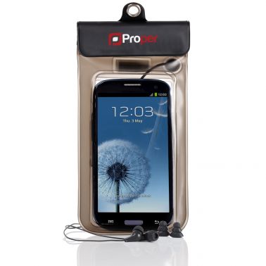 ProperAV Waterproof Case for Smartphones with Earphones mobile phone case