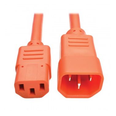 Tripp Lite Standard Computer Power Extension Cord, 10A, 18 AWG (IEC-320-C14 to IEC-320-C13), Orange, 1.83 m