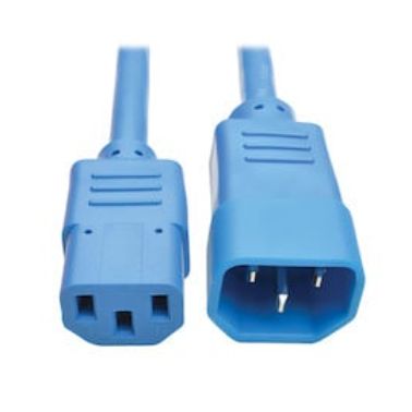 Tripp Lite Heavy-Duty Power Extension Cord, 15A, 14 AWG (IEC-320-C14 to IEC-320-C13), Blue, 0.61 m