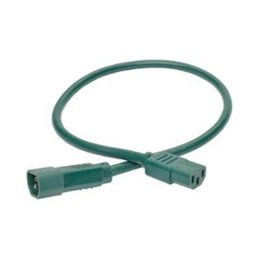 Tripp Lite Heavy-Duty Power Extension Cord, 15A, 14 AWG (IEC-320-C14 to IEC-320-C13), Green, 0.61 m