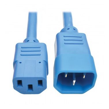 Tripp Lite Heavy-Duty Power Extension Cord, 15A, 14 AWG (IEC-320-C14 to IEC-320-C13), Blue, 0.91 m