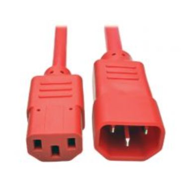 Tripp Lite Heavy-Duty Power Extension Cord, 15A, 14 AWG (IEC-320-C14 to IEC-320-C13), Red, 0.91 m