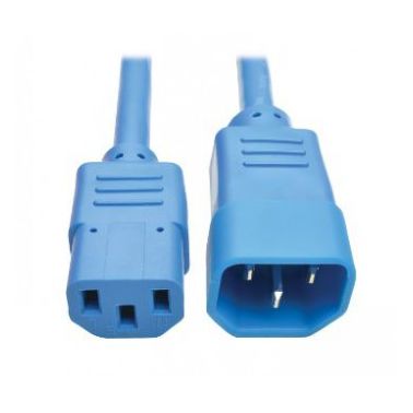 Tripp Lite Heavy-Duty Power Extension Cord, 15A, 14 AWG (IEC-320-C14 to IEC-320-C13), Blue, 1.83 m