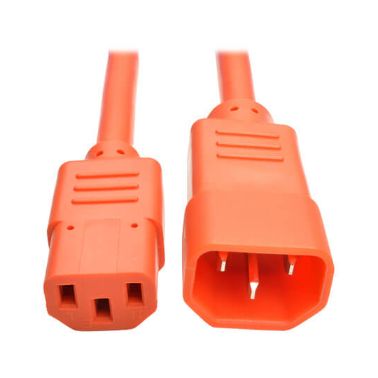 Tripp Lite Heavy-Duty Power Extension Cord, 15A, 14 AWG (IEC-320-C14 to IEC-320-C13), Orange, 1.83 m