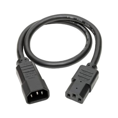 Tripp Lite Heavy-Duty Power Extension Cord Lead Cable, 15A, 14AWG (IEC-320-C14 to IEC-320-C13), 45.72 cm