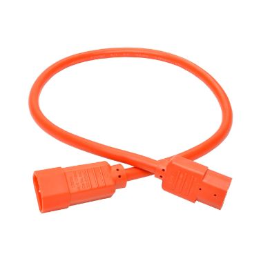 Tripp Lite Heavy-Duty Computer Power Cord, 15A, 14 AWG (IEC-320-C14 to IEC-320-C15), Orange, 0.61 m