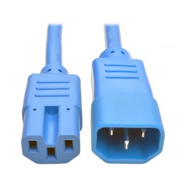 Tripp Lite Heavy-Duty Computer Power Cord, 15A, 14 AWG (IEC-320-C14 to IEC-320-C15), Blue, 1.83 m