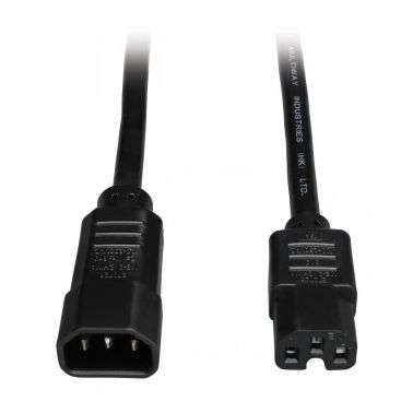 Tripp Lite Heavy-Duty Computer Power Cord Lead Cable, 15A, 14AWG (IEC-320-C14 to IEC-320-C15), 1.83 m (6-ft.)