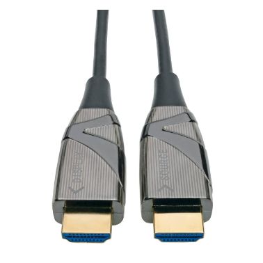 Tripp Lite High-Speed HDMI 2.0 Fiber Active Optical Cable (AOC) - 4K x 2K HDR  60 Hz, 4:4:4, M/M, Black, 15 m