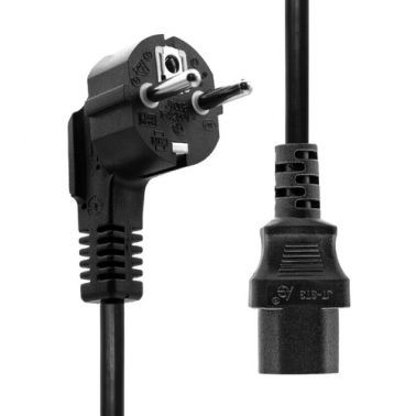 ProXtend Angled Type F (Schuko) to C13 Power Cable, Black 0.5m