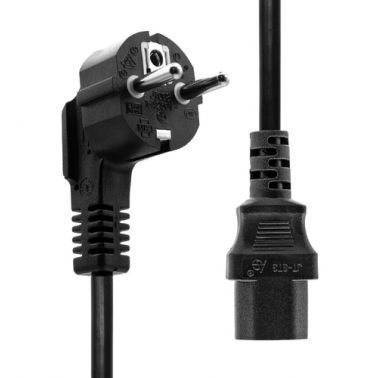 ProXtend Angled Type F (Schuko) to C13 Power Cable, Black 3m