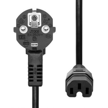 ProXtend Angled Type F (Schuko) to C15 Power Cord Black 0.5m