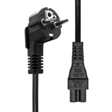 ProXtend Angled Type F (Schuko) to C5 Power Cable, Black 0.5m