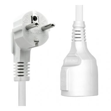 ProXtend Angled Type F (Schuko) Male to Female Power Extension Cord White 2m