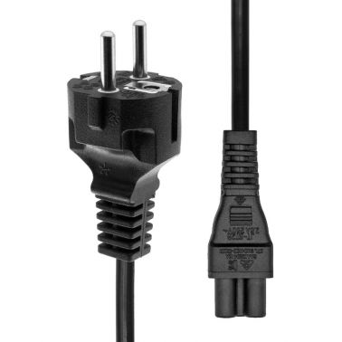 ProXtend Type F (Schuko) to C5 Power Cord Black 3m