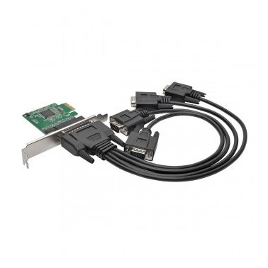 Tripp Lite 4-Port DB9 (RS-232) Serial PCI Express (PCIe) Card with Breakout Cable, Full Profile