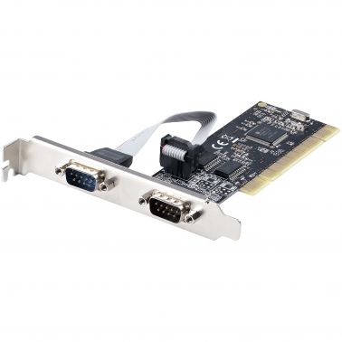 StarTech.com 2-Port PCI RS232 Serial Adapter Card - PCI Serial Port Expansion Controller Card - PCI to Dual Serial DB9 Card - Standard (Installed) & Low Profile Brackets - Windows/Linux