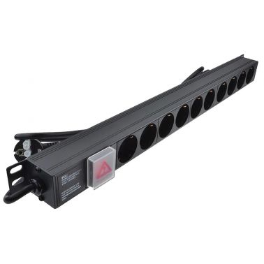 LMS 1U 10Way Vertical 16A Schuko > Schuko Plug PDU