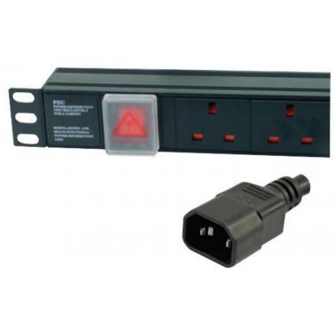 LMS 6 Way Horizontal 13A UK Switched PDU > IEC14 + Surge/Filter