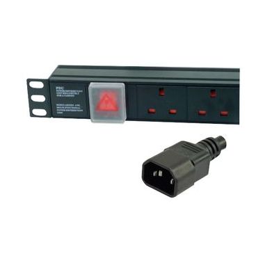 Dynamode PDU-6WS-H-UK-IEC-3M power distribution unit (PDU) 6 AC outlet(s) 1U Black