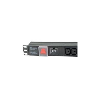 LMS 1U 8 Way Horizontal IEC 10A Switched PDU > UK Plug w/ Surge Protection (Rackmount)