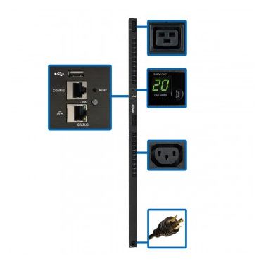 Tripp Lite 3.2��3.8kW Single-Phase Switched PDU with LX Platform Interface, 200��240V Outlets (20 C13 & 4 C19), C20/L6-20P, 0U