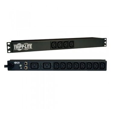 Tripp Lite 1.6/3.8kW Single-Phase 100��240V Basic PDU, 14 Outlets (12 C13 & 2 C19), C20 w/5 Adapters, 3.05 m (10-ft.) Cord, 1U Rack-Mount