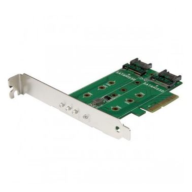 StarTech.com 3-Port M.2 SSD (NGFF) Adapter Card - 1 x PCIe (NVMe) M.2, 2 x SATA III M.2 - PCIe 3.0