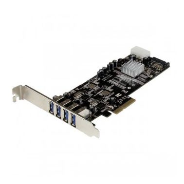 StarTech.com 4 Port PCI Express (PCIe) SuperSpeed USB 3.0 Card Adapter w/ 2 Dedicated 5Gbps Channels - UASP - SATA / LP4 Power