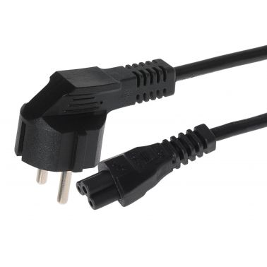 Maplin PL1557 power cable Black 1 m C5 coupler Power plug type F