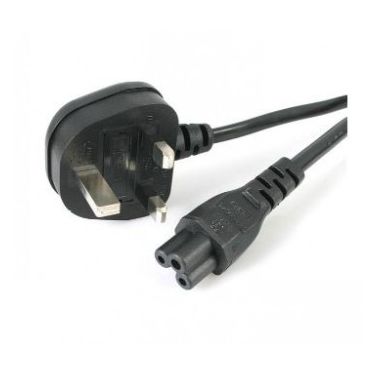 StarTech.com 1m Laptop Power Cord - 3 Slot for UK - BS-1363 to C5 Clover Leaf Power Cable Lead