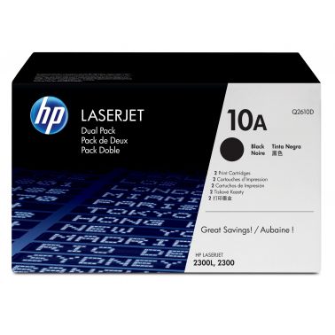 HP Q2610D/10D Toner cartridge black twin pack, 2x6K pages ISO/IEC 19752 Pack=2 for HP LaserJet 2300