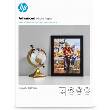 HP Advanced Photo Paper, Glossy, 250 g/m2, A4 (210 x 297 mm), 25 sheets