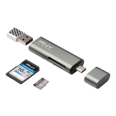 PNY R-TC-UA-3N1E01-RB card reader Metallic USB 3.2 Gen 1 (3.1 Gen 1) Type-C