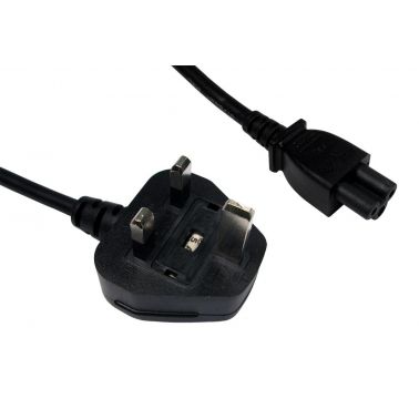 Cables Direct UK Mains Black 1.8 m C5 coupler BS 1363