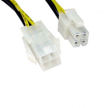 TARGET 4-Pin ATX (M) to 4-Pin ATX (F) 0.28m Black and Yellow OEM Internal Extension Cable