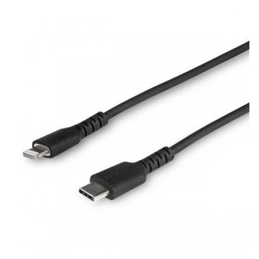 StarTech.com 1m USB C to Lightning Cable - Durable Black USB Type C to Lightning Connector Fast Charge & Sync Charging Cord, Rugged w/Aramid Fiber Apple MFI Certified iPhone 11 iPad Air