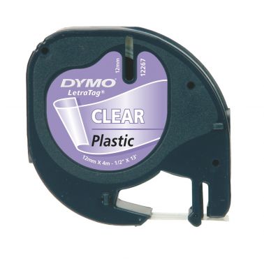 Dymo 12267/S0721530 DirectLabel-etikettes Polyester Transparent 12mm x 4m for Dymo LetraTag