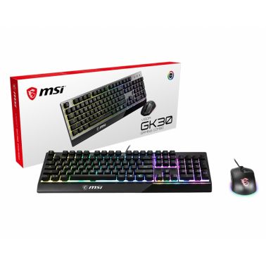 MSI VIGOR GK30 COMBO RGB MEMchanical Gaming Keyboard + Clutch GM11 Gaming Mouse ' DE Layout, 6-Zone RGB Lighting Keyboard, Dual-Zone RGB Lighting Mouse, 5000 DPI Optical Sensor, RGB Mystic Light'