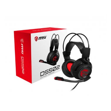 MSI DS502 7.1 Virtual Surround Sound Gaming Headset 'Black with Ambient Dragon Logo, Wired USB conne