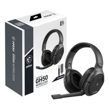 MSI Immerse GH50 Wireless Headset Wired & Wireless Head-band Gaming USB Type-A Black