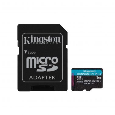 Kingston Technology 1TB microSDXC Canvas Go Plus 170R A2 U3 V30 Card + ADP