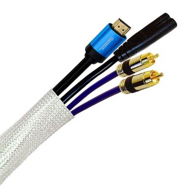 Cablenet 50m Braided Sleeving 8mm-17mm (25mm max) LSOH White