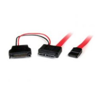 StarTech.com 0.5m Slimline SATA Female to SATA with SATA Power Cable Adapter