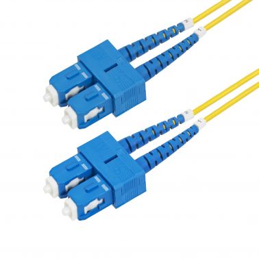 StarTech.com 3m (9.8ft) SC to SC (UPC) OS2 Single Mode Duplex Fiber Optic Cable, 9/125µm, 40G/100G, Bend Insensitive, Low Insertion Loss, LSZH Fiber Patch Cord