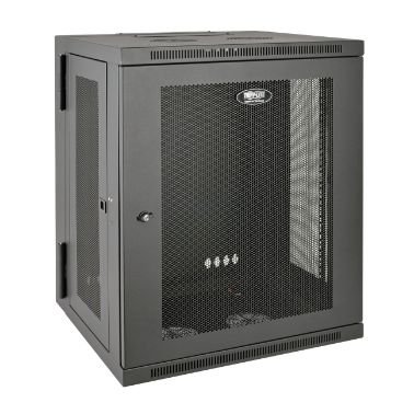 Tripp Lite 15U Low-Profile Wall Mount Rack Enclosure Server Cabinet, Switch-Depth, Hinged Back