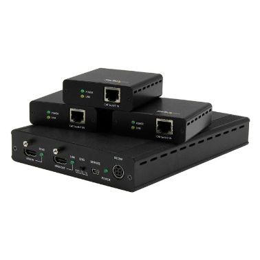 StarTech.com 3-Port HDBaseT Extender Kit with 3 Receivers - 1x3 HDMI over CAT5 Splitter - Up to 4K